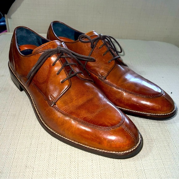 Cole Haan Lenox Hill Men’s 9M Split Toe Oxford Tan Leather Dress Shoes C11629 - Picture 1 of 11